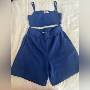 Princess Polly blue short and shirt set